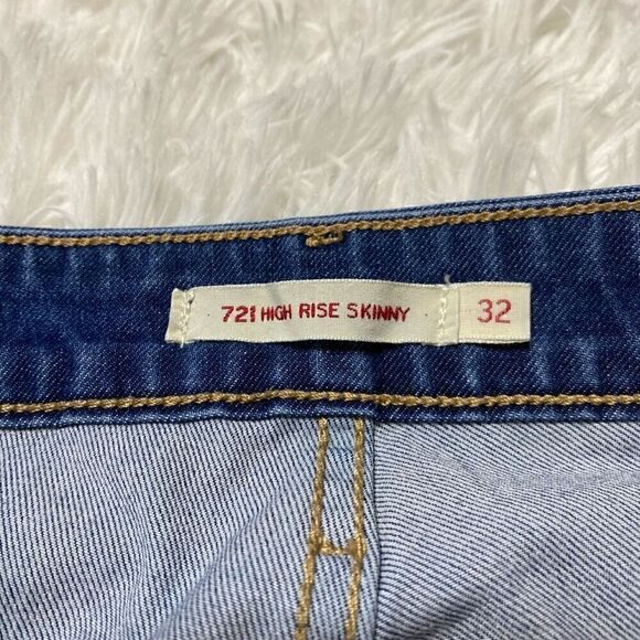 Levis 721 High Rise Skinny Jeans Size 32 Ankle Zipper 27" Inseam Cotton Stretchy - Picture 2 of 10